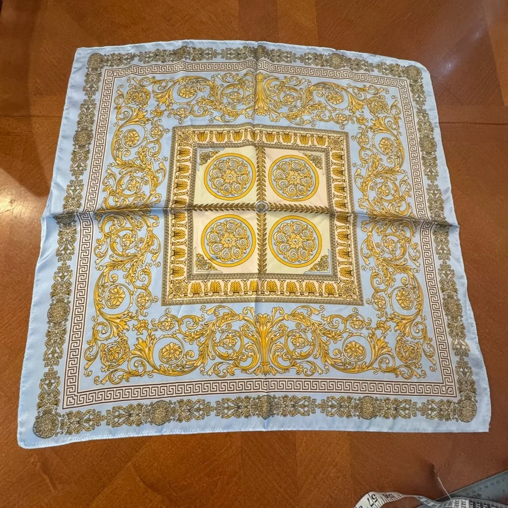 Elegant Gold and Blue Scarf 123